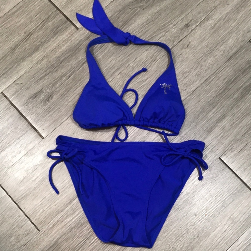 Malibu Dream Girl Royal Blue Bikini with Rhinestone Embellishment